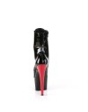 Les bottines Pleaser en noir avec laçage rouge Pleaser Adore-1020FH